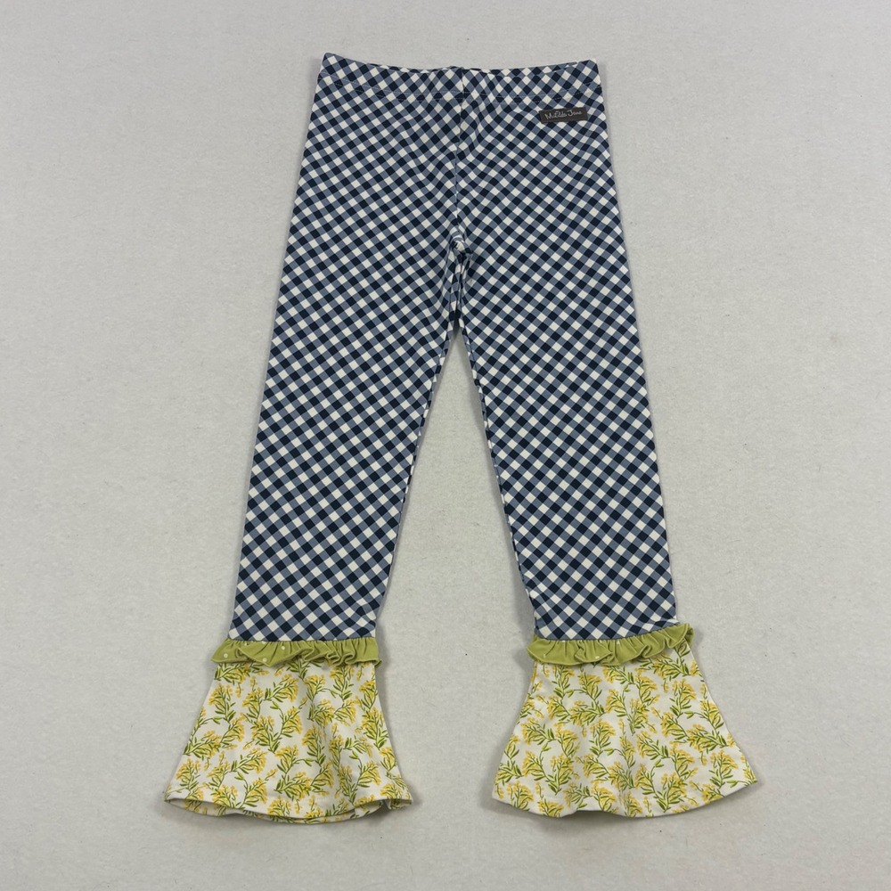 Matilda Jane Enchanted Garden Girls 6 Pants NWOT Inner Artist Navy Green Gingham